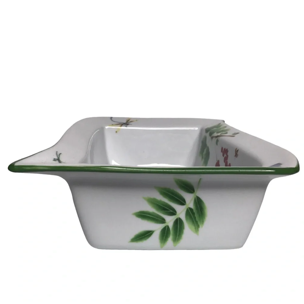 Wild Garden Floral Baking Dish Presentable Ovenware Loaf Pan Christmas Dragonfly